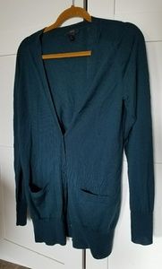 J. Crew merino wool green cardigan M